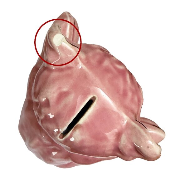 Vintage Pink Teddy Bear Bank with Gold Accents by Pearl China Co. Kitsch - Picture 8 of 9